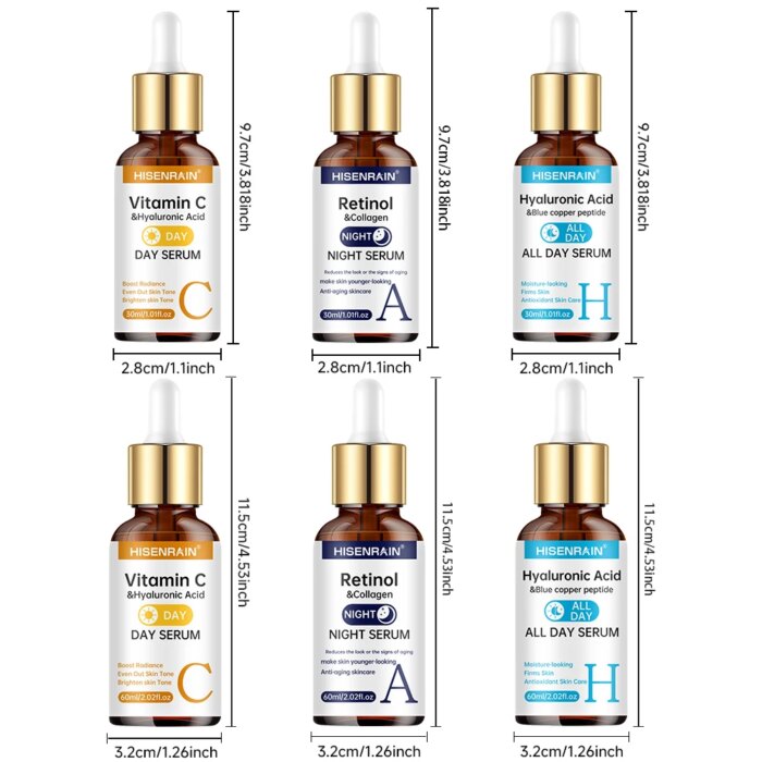 HISENRAIN Vitamin C + Retinol + Hyaluronic Acid Serum Duo | Anti-Aging Brightening & Hydration Combo | For All Skin Type. - Image 4