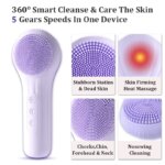 Sonic Waterproof Facial Cleansing Brush for Men & Women Rechargeable Exfoliating Electric Face Scrubber Cleanser Brush - Image 2
