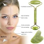 Natural jade roller massager, scraping board,foot massage roller,facial lifting and anti-wrinkle double-head scraping jade stone - Image 3