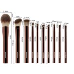 10pcs/set Hourglass Makeup brushes Powder Eyeshadow Domed Crease Make up brush Stippling Angled Shadow Brow with cosmeetic bag - Image 5