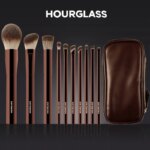 10pcs/set Hourglass Makeup brushes Powder Eyeshadow Domed Crease Make up brush Stippling Angled Shadow Brow with cosmeetic bag - Image 4