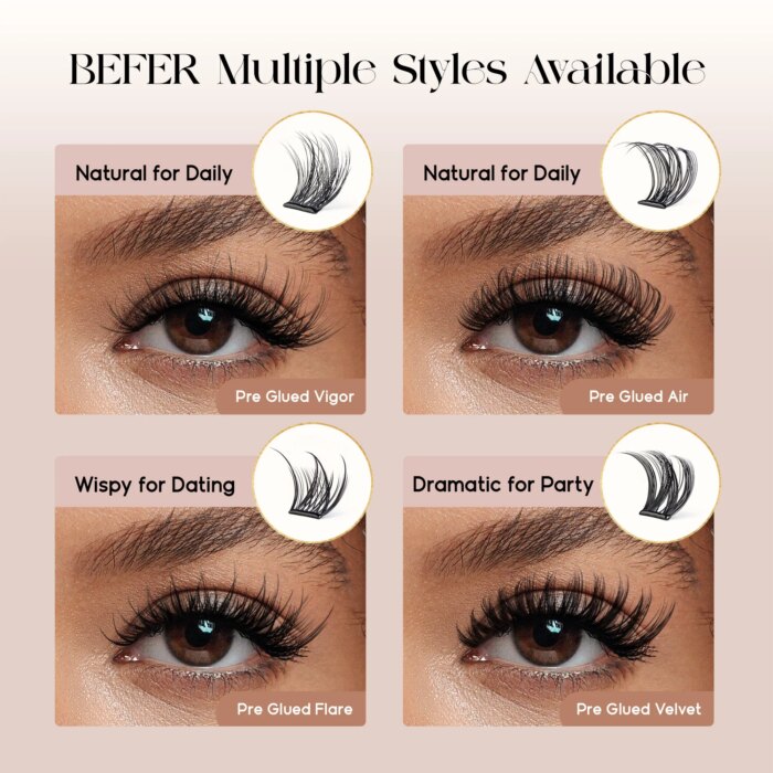 Befer Self-Adhesive Lash Clusters No-Glue Manga Eyelashes 120 Pcs Clusters Lashes Natural Makeup Fluffy False Eyelashes Supplier - Image 5