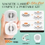 VYRILA Soft Magnetic Eyelashes No Glue Needed Reusable Natural Look 3D Lashes Easy Apply Soft Magnetic Lashes Kit for Eye Makeup - Image 5