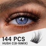 Individual Lashes Cluster C Curl Mix Lash Clusters 3D Wispy DIY Eyelash Extension 0.1mm Super Thin Band Resuable Natural Lashes - Image 6