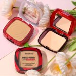 Matte Full Coverage Pressed Powder Foundation With Puff Applicator, 24H Fresh Wear Matte Weightless Finishing Powder Makeup - Image 2