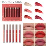 6pcs/pack lip gloss set, long-lasting non stick cup liquid lipstick velvet matte lip gloss - Image 4