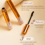 Thick Curly Eye Black Waterproof Non Smudging Slim Durable And Makeup Free Eye Black Gold Color Mascara - Image 4