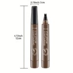 Waterproof Eyebrow Pen, Microblading Eyebrow Pencil With 4 Split Head, Natural Looking Brows Makeup ( 5 Colors) - Image 6