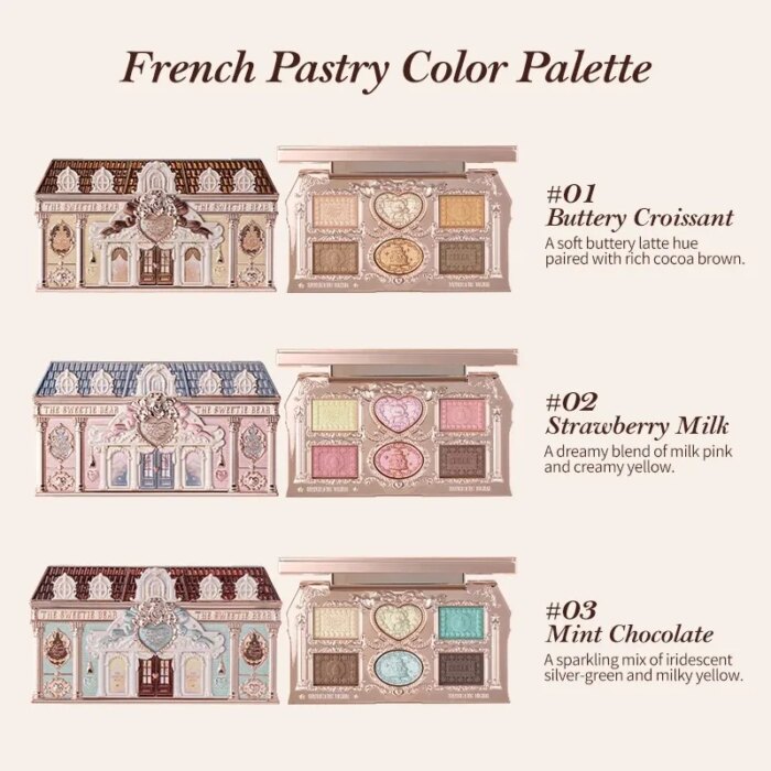 Flower Knows SWEETIE BEAR Highly Pigmented Eye Makeup Palette Eye Shadows Long Lasting Matte Shimmer Finish Cosmetics Gift Kit - Image 2