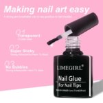 LIMEGIRL Nail Tips Glue Gel 7.5ml uv Glue for false Nail Gel Polish Manicure Hybrid Gellac Multi-function Strong Gel Nail Polish