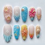 24pcs Pink Flower Almond Press on Nails Kawaii False Nails Wearable Stick-on Nails Fake Nail Uñas Postizas Накладные Ногти 네일팁 - Image 4