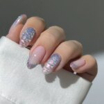 24pcs Pink Flower Almond Press on Nails Kawaii False Nails Wearable Stick-on Nails Fake Nail Uñas Postizas Накладные Ногти 네일팁 - Image 5