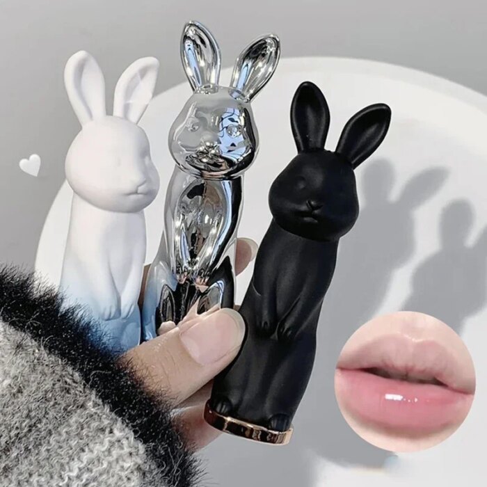Rabbit Moisturizing Lip Balm Purple Rose Tint Crystal Jelly Colored Anti-chapped Lip Care Smoothens LipLines Base Clear Lipstick - Image 6