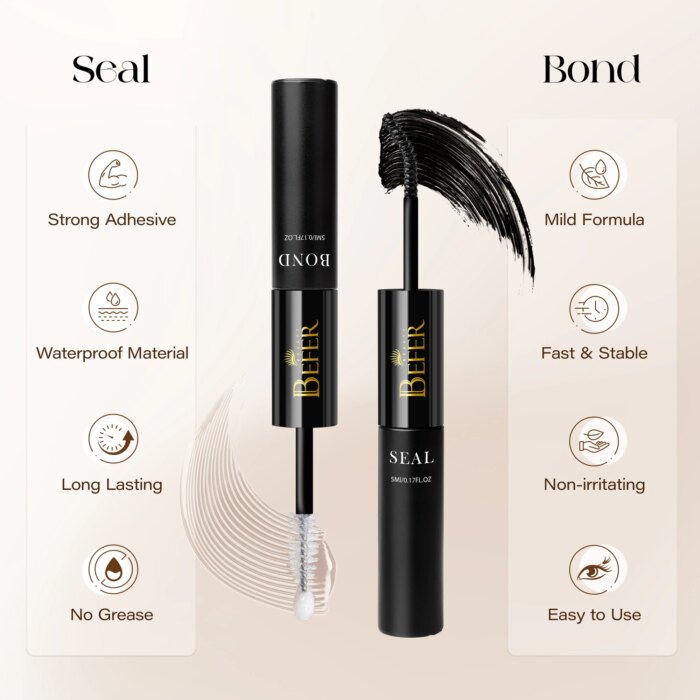 BEFER Glue For Eyelashes 2in1 Lash Bond And Seal Eyelash Glue+Eyelash Remover Waterproof Eyelashes Adhesives Strong Fixed Lash - Image 2
