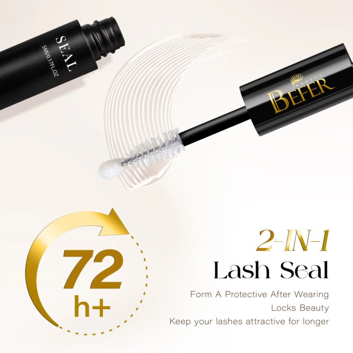 BEFER Glue For Eyelashes 2in1 Lash Bond And Seal Eyelash Glue+Eyelash Remover Waterproof Eyelashes Adhesives Strong Fixed Lash - Image 4
