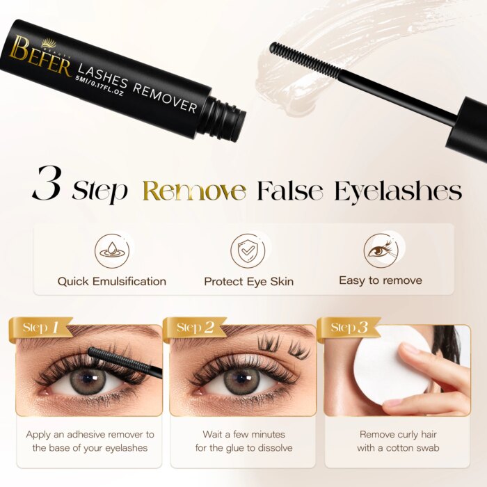 BEFER Glue For Eyelashes 2in1 Lash Bond And Seal Eyelash Glue+Eyelash Remover Waterproof Eyelashes Adhesives Strong Fixed Lash - Image 5