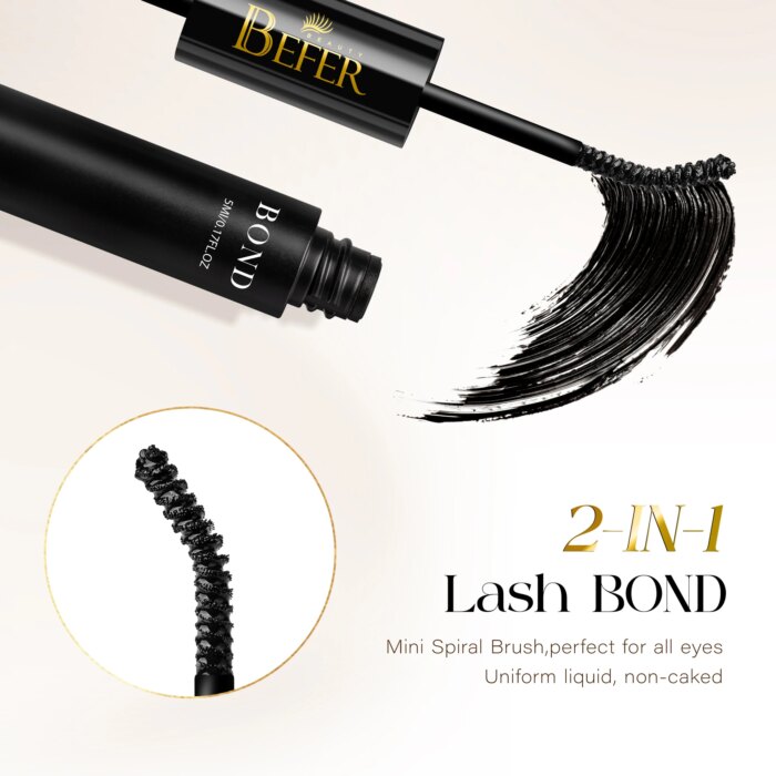 BEFER Glue For Eyelashes 2in1 Lash Bond And Seal Eyelash Glue+Eyelash Remover Waterproof Eyelashes Adhesives Strong Fixed Lash - Image 3