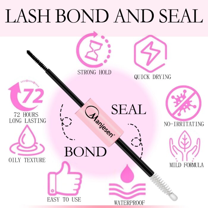 Lash Makeup set Bond and Seal Individual Lashes Glue and Seal Super Strong Hold Lash Extension Lash Glue Remover & Tweezers Kit - Image 3