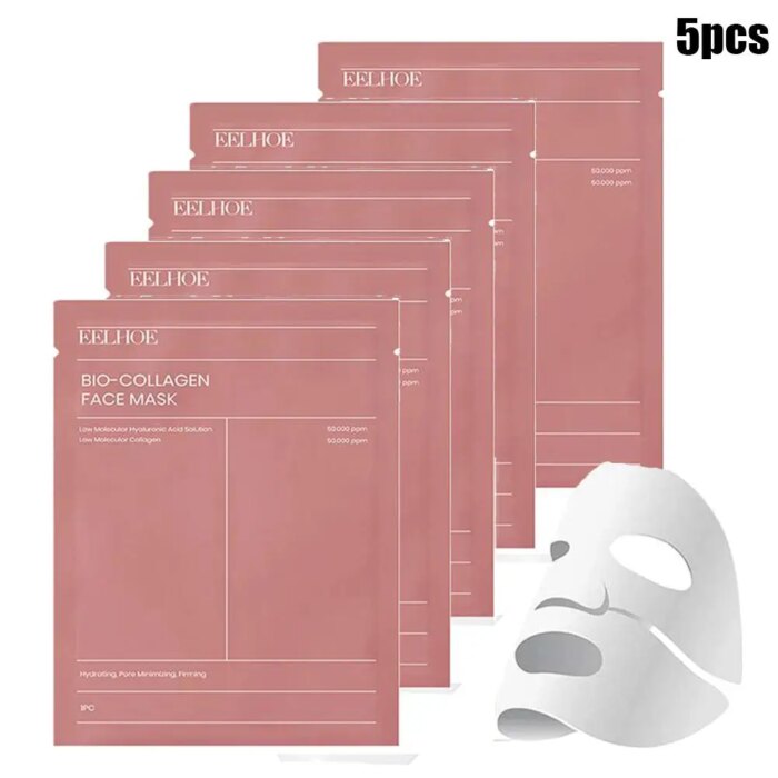 1/5/10PCs Bio Collagen Face Mask Shrink Pores Deep Hydrating Overnight Mask Moisturizing Refreshing Brightening Face Skin Care - Image 5