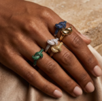 Luxury Colorful CZ Knot Stainless Steel Ring for Women Gold Plated Statement Fashion Jewelry Wedding Party Gift Daily Wear Trend