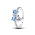 Luxury Original 925 Sterling Silver Heart-shaped Bow Flower Ring fit Women's High-end Jewelry Parties Valentine's Day Gifts - Image 5