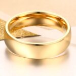 Gold Color Wedding Band Engagement Stainless steel Ring  for Women Men US Sizes 4 5 6 7 8 9 10 11 12 13 14 15 Free Shipping - Image 6