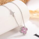 925 Sterling Silver Lucky Four-leaf Clover Pendant Necklace For Women Choker Chain Wedding Party mother's day Jewelry Gift - Image 3