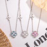 925 Sterling Silver Lucky Four-leaf Clover Pendant Necklace For Women Choker Chain Wedding Party mother's day Jewelry Gift - Image 2