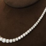 Moissanite Diamond Tennis Necklace with Certificate 3-5mm Size Gradient Diamond Riviera Necklace S925 Silver Choker for Women - Image 2