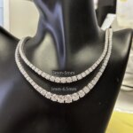 Moissanite Diamond Tennis Necklace with Certificate 3-5mm Size Gradient Diamond Riviera Necklace S925 Silver Choker for Women - Image 3