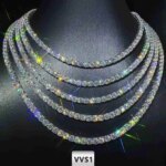 NUOYA Hip Hop Moissanite Tennis Necklace Ice Out VVS1 Diamond Chain Sparkling Jewelry Luxury Gifts for Men and Women - Image 4