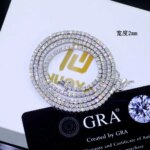 NUOYA Hip Hop Moissanite Tennis Necklace Ice Out VVS1 Diamond Chain Sparkling Jewelry Luxury Gifts for Men and Women