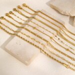 Non Tarnish Stainless Steel Bracelet Gold Plated Stackable for Women, Thin Herringbone Chain Bracelet Waterproof Jewelry Gift - Image 4