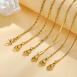Thin Link Women Bracelet, Stainless Steel 18K Gold Plated Wrist Chain Waterproof Resistant Jewelry - Image 4