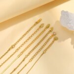 Thin Link Women Bracelet, Stainless Steel 18K Gold Plated Wrist Chain Waterproof Resistant Jewelry - Image 6
