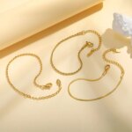 Thin Link Women Bracelet, Stainless Steel 18K Gold Plated Wrist Chain Waterproof Resistant Jewelry - Image 2