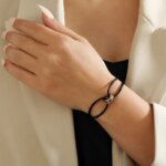 Simple Fashion Unisex Bracelet 3 Metal Round Circle Accessory Adjustable Men's Rope Bracelet for Women Jewelry Gifts - Image 3