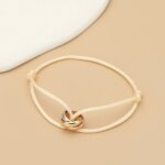 Simple Fashion Unisex Bracelet 3 Metal Round Circle Accessory Adjustable Men's Rope Bracelet for Women Jewelry Gifts - Image 5