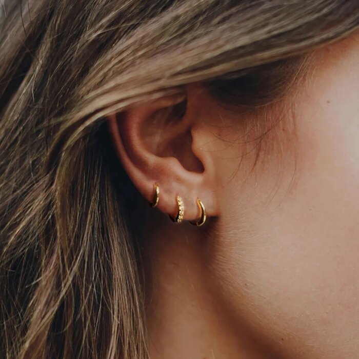 2PCS Tiny Stainless Steel Huggie Small Hoop Earrings For Women Round Circle Punk Unisex Rock Earring Cartilage Piercing Jewelry - Image 3
