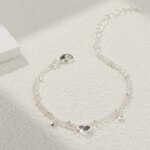 925 Sliver Plated CZ Anklet Bracelets for Women Girl Trendy New Waterproof Heart Charm Dainty Layer Chain Anklets Jewelry Gifts - Image 4