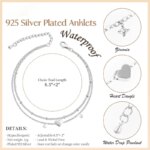 925 Sliver Plated CZ Anklet Bracelets for Women Girl Trendy New Waterproof Heart Charm Dainty Layer Chain Anklets Jewelry Gifts - Image 2