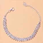 Shining Cubic Zirconia Chain Anklet for Women Fashion Silver Color Ankle Bracelet Barefoot Sandals Foot Jewelry - Image 5