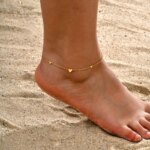 Stainless Steel Heart Anklets for Women, Gold Plated Delicate Anklet Bracelet, Light Luxury Foot Jewelry Party Gifts for Girl