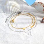 Stainless Steel Heart Anklets for Women, Gold Plated Delicate Anklet Bracelet, Light Luxury Foot Jewelry Party Gifts for Girl - Image 3
