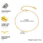 Stainless Steel Heart Anklets for Women, Gold Plated Delicate Anklet Bracelet, Light Luxury Foot Jewelry Party Gifts for Girl - Image 6