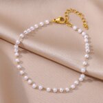 Anklets for Women Summer Beach Accessories Stainless Steel Imitation Pearl Chain Anklet Gold Color Leg Bracelets Bodychain Gifts - Image 2