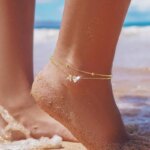 Waterproof cz Ankle Bracelets for Women  14K Gold Plated CZ Initial Dainty Layered Heart Anklets Foot Chain Summer Beach Jewelry - Image 2