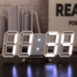 3D LED Digital Clock Wall Decoration Glow Night Mode Decoration for Home Adjustable Electronic Watch Clock Decor Clocks Garden