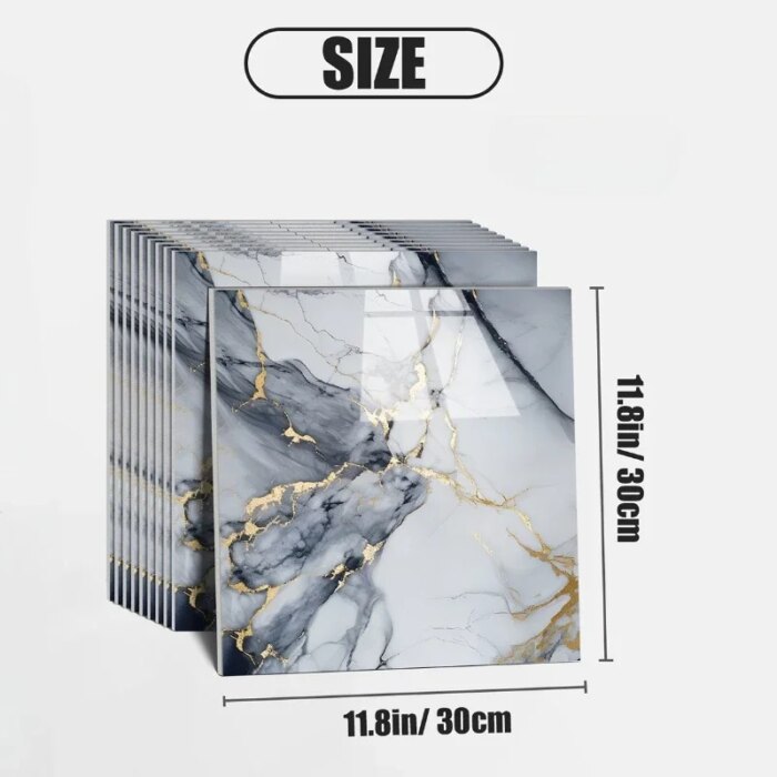 10-40PCS Imitation Marble 3D Ceramic Tile Wall Renovation Decoration Sticker Waterproof Self-adhesive Home Floor Sticker - Image 6