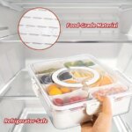 4Grid /8 Grid Snack Box Container, Portable Travel Charcuterie Board with Lid, Refrigerator Food Storage Box, Snack Organizer - Image 4
